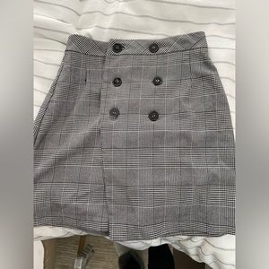 Zara Plaid Mini Button Skirt